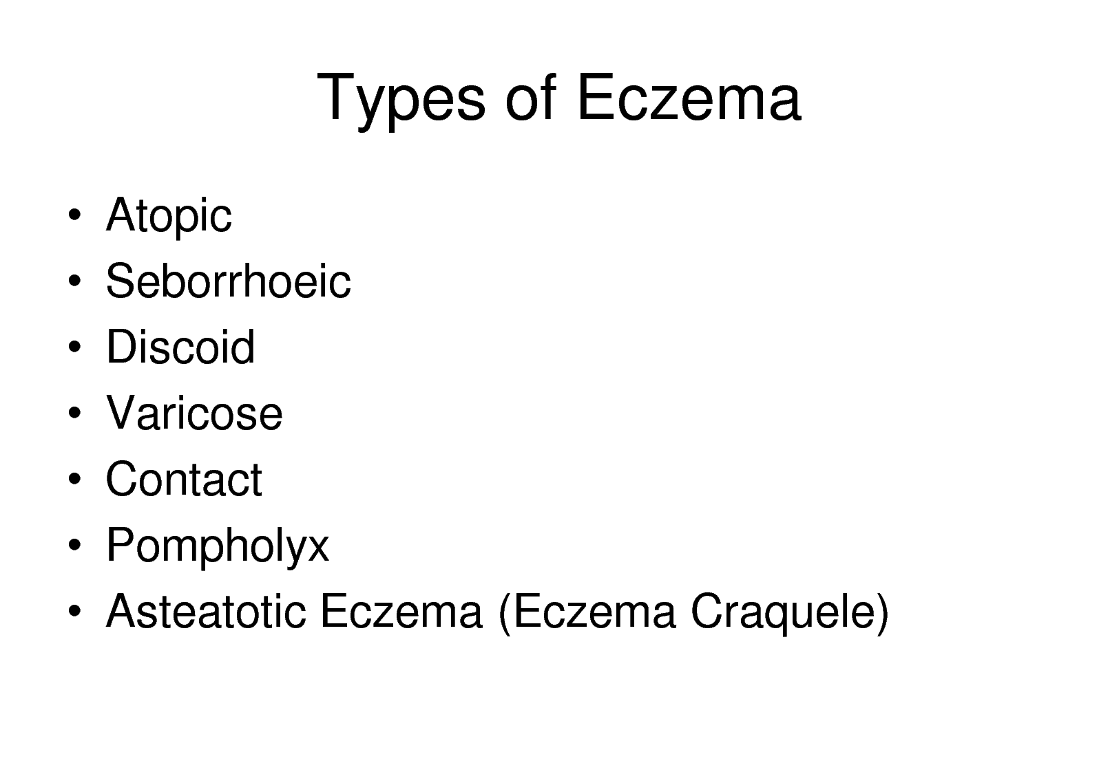 Eczema types