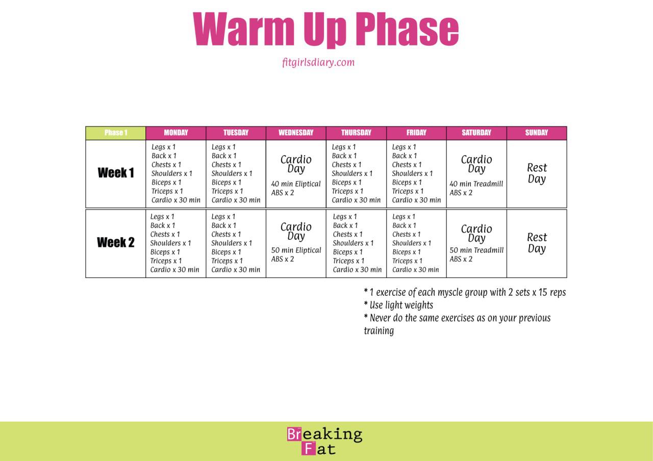 Breaking Fat Formula - WARM UP PHASE - Fit Girl's Diary