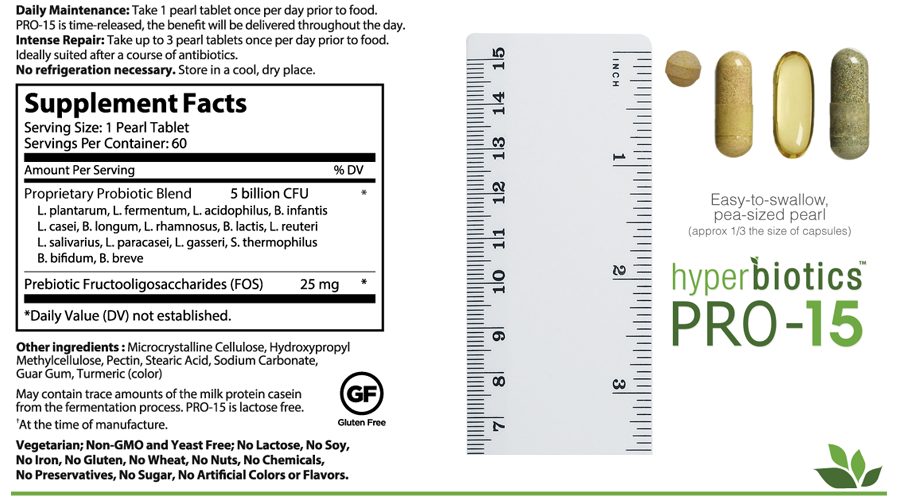 Hyperbiotics PRO-15 supplements facts