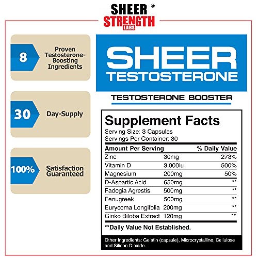 SHEER TESTOSTERONE Booster supplement Facts