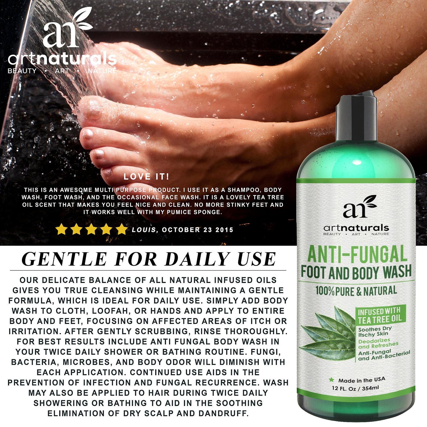 Artnaturals Body and Foot Wash daily use