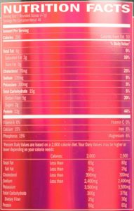 BSN SYNTHA-6 Protein Powder Nutritional Facts