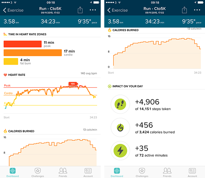 Fitbit Charge HR Exercise mode