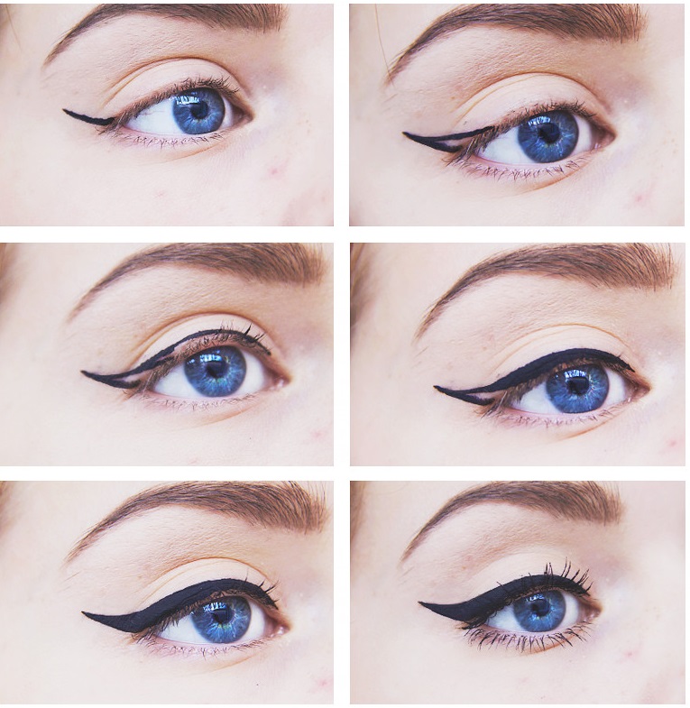 Perfect process for eyeliner application