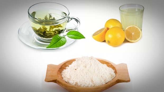 Rice Flour with Green Tea and Lemon Juice